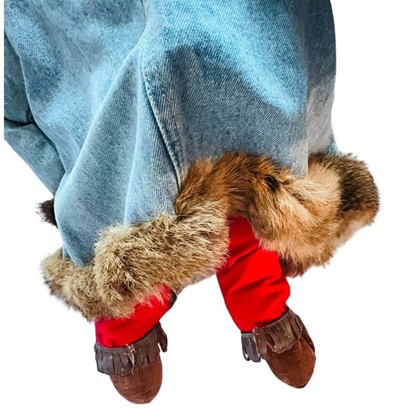 1997 Texas Santa Clause Sitter Posable Peppers Cowboy Hat Armadillo Handmade 24" - Picture 12 of 13